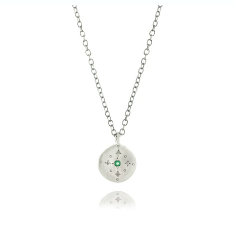 Adel Chefridi | New Moon Charm Pendant - Emerald