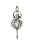 Sterling Silver Rock Crystal Miniature Carpe Diem Pocketwatch Key Charm Necklace