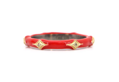 Armenta | Red Enamel Crivelli Stack Band Ring