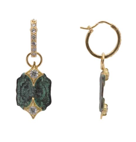 Armenta | Patina Artifact Huggie Hoop Drop Earrings