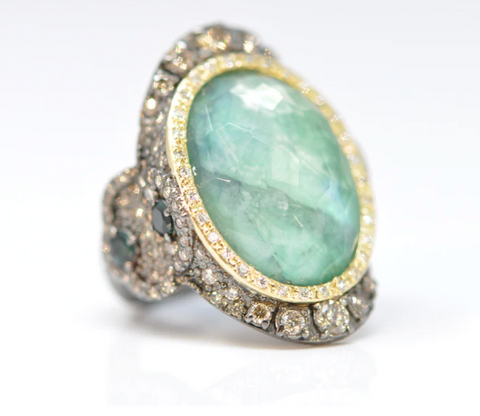 Armenta | Oval Emerald Cocktail Ring