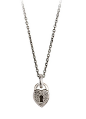Pyrrha | Sterling Silver "Heart Lock" Charm Necklace