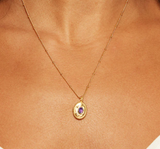 Satya | Lotus Birthstone Locket Necklace