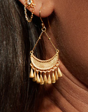 Satya | Goddess Moon Drops Gold Earrings