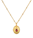 Satya | Lotus Birthstone Locket Necklace