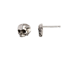 Pyrrha | Sterling Silver Skull Symbol Stud Earrings