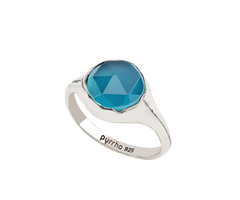 Pyrrha | Chalcedony Large Faceted Stone Set Signet Ring