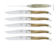 Forge de Laguiole | Set of Six Table Knifes, Light Horn Tip