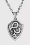 John Varvatos  | Silver Snake Shield Necklace