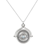 Satya | In Safekeeping Hamsa & Eye Silver Spinning Necklace