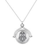 Satya | In Safekeeping Hamsa & Eye Silver Spinning Necklace