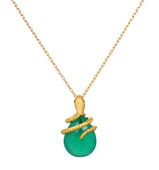 Satya | Guiding Energy Green Onyx Snake Necklace