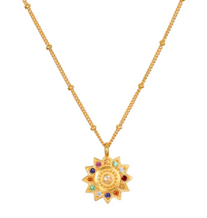 Satya | Vibrant Self Multi Stone Lotus Necklace