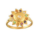 Satya | Vibrant Self Multi Stone Lotus Ring