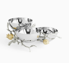 Michael Aram | Pomegranate Silver & Gold Triple Bowl