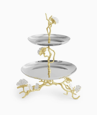 Michael Aram | Butterfly Ginkgo Gold Two Tier Etagere