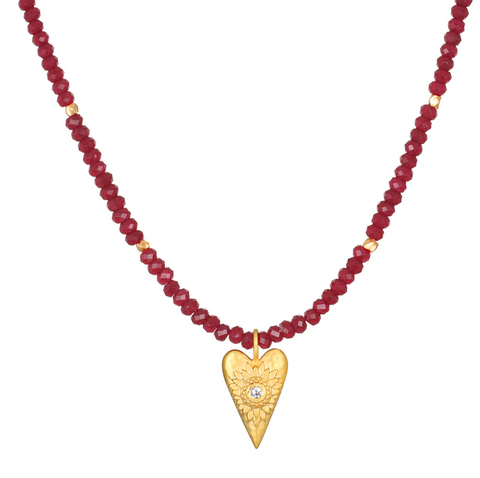 Satya | Healing Heart Red Onyx Heart Necklace