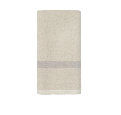 Caravan Laundered Linen Natural/Grey Tea Towel