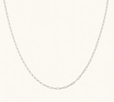 Leah Alexandra | Flat Drawn Chain Necklace - Silver