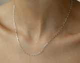 Leah Alexandra | Flat Drawn Chain Necklace - Silver