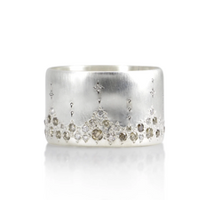 Adel Chefridi | Champagne Diamonds Wide Silver Band