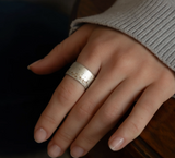 Adel Chefridi | Champagne Diamonds Wide Silver Band