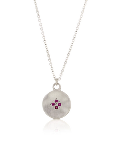 Adel Chefridi | Silver Four Star Wave Ruby Necklace