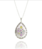 Adel Chefridi | Silver Lights Teardrop Multi-sapphire necklace