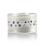 Adel Chefridi | Double Line Organic Blue Sapphire Wide Band