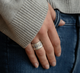 Adel Chefridi | Double Line Organic Blue Sapphire Wide Band