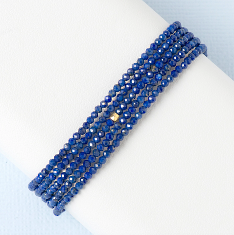 Anne Sportun | Lapis Wrap Bracelet - Necklace 14k yellow gold