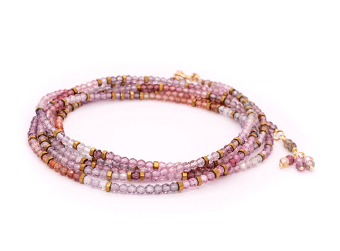Anne Sportun | Multicolored Spinel Confetti Wrap Bracelet - Necklace 14k yellow gold