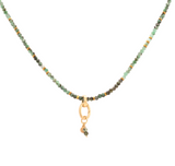 Anne Sportun | Gemstone Charm Clasp Necklace, Sakota Emerald
