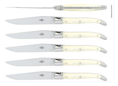 Forge De Laguiole | Table knives, high polished finish with Bone handle, set of 6