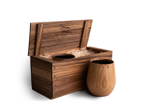 Stinson Studios | Gift Set of 2 Oak Whiskey Tumblers