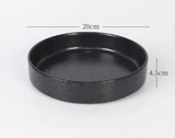 Gohobi | Japanese Style Ikebana Black Flat Vase
