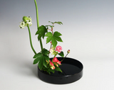 Gohobi | Japanese Style Ikebana Black Flat Vase
