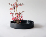 Gohobi | Japanese Style Ikebana Black Flat Vase