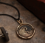 Pyrrha | Bronze Wave Talisman Necklace