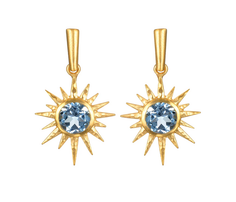 Satya | North Star Blue Topaz Starburst Earrings