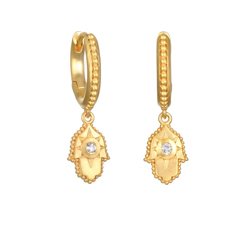 Satya | Forever Blessed Hamsa Huggie Hoops