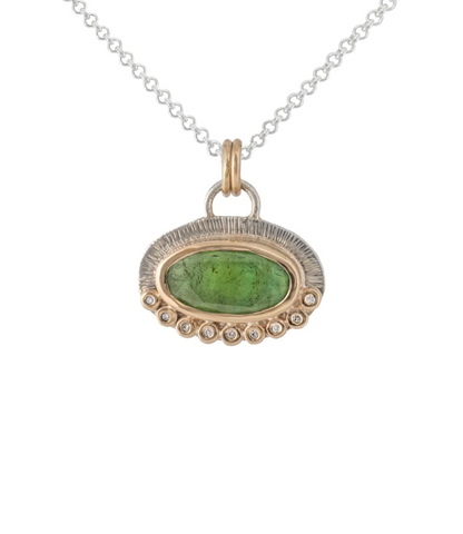 Kat Cadegan | Alice - Green Tourmaline & Diamond Necklace