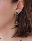Ayala Bar | Obsidian Night Set,Long Earring, Cenere