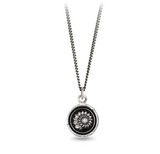Pyrrha | "Becoming" Diamond set Silver Talisman Necklace