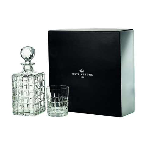 Vista Alegre | Case with Whisky Decanter and 4 Old Fashion glasses - Helsinky.