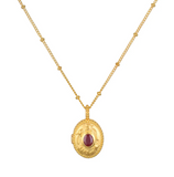 Satya | Lotus Birthstone Locket Necklace