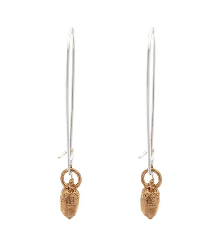 Kat Cadegan | Acorn Earrings , Long hooks