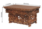 LUNGTA | Solid Wood Hand Carved Tibetan Buddhist Prayer Shrine Altar