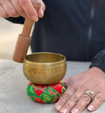 LUNGTA | Tibetan Palm Size Singing Bowl Complete Set Meditation Yoga