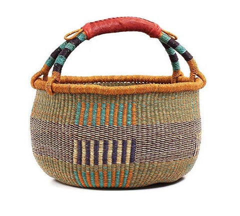 The African Home Goods | African Market Basket - Bolga Ghana Burnt Orange Basket